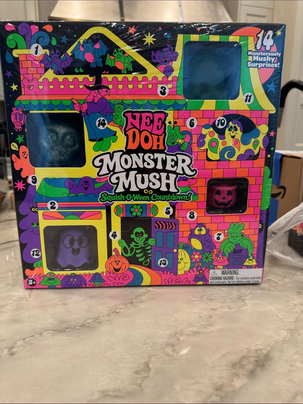 Nee Doh Monster Mush Squish-O-Ween Countdown - Purple & Pink Collectible Set